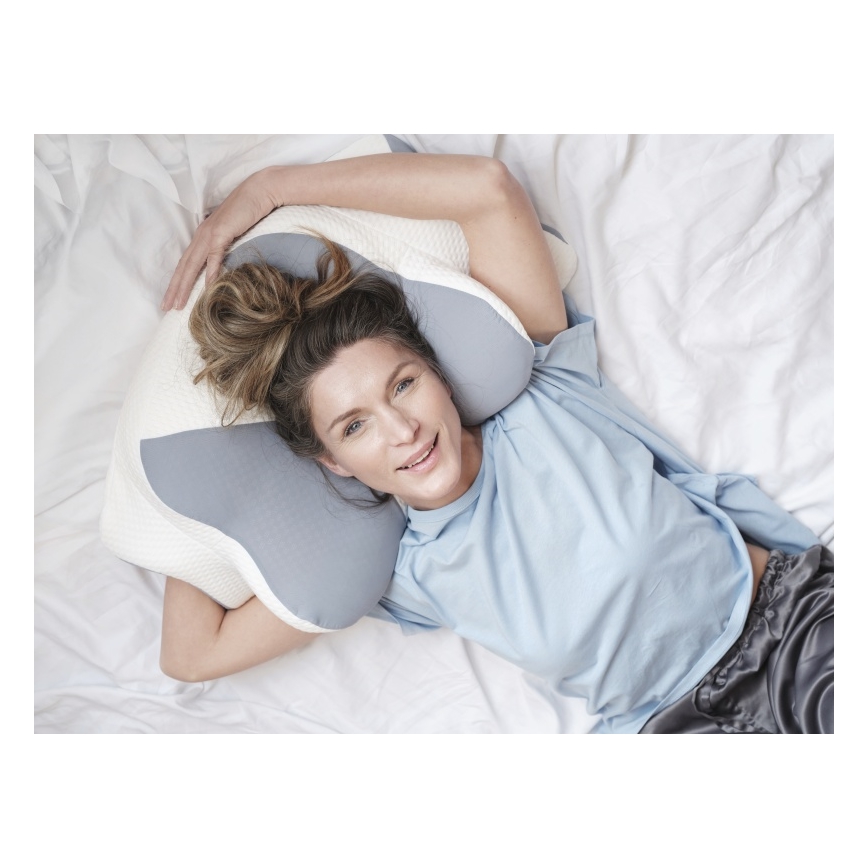 CONNECT IT CFH-6032-WH - Анатомическая подушка Gemini белый/серый