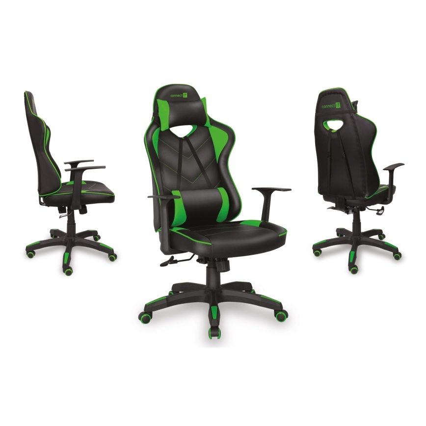 CONNECT IT CGC-0700-GR - Геймерское кресло LeMans Pro черный/зеленый