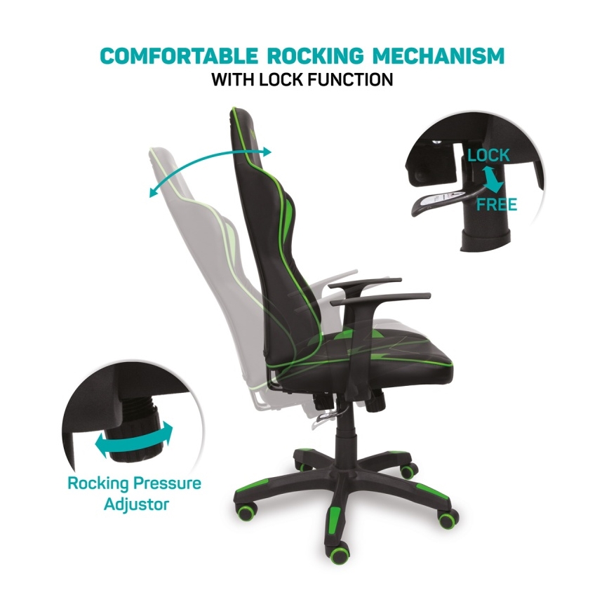 CONNECT IT CGC-0700-GR - Игровое кресло LeMans Pro черный/зеленый