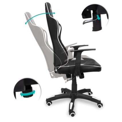 CONNECT IT CGC-0700-WH - Ігрове крісло LeMans Pro чорне/біле