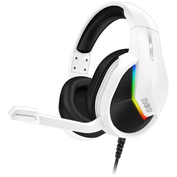 CONNECT IT CHP-3595-WH - Светодиодные проводные игровые RGB-наушники с микрофоном белый/черный