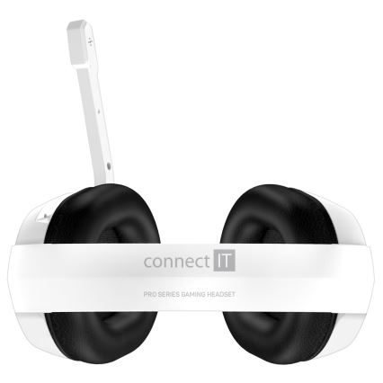 CONNECT IT CHP-3595-WH - Светодиодные проводные игровые RGB-наушники с микрофоном белый/черный