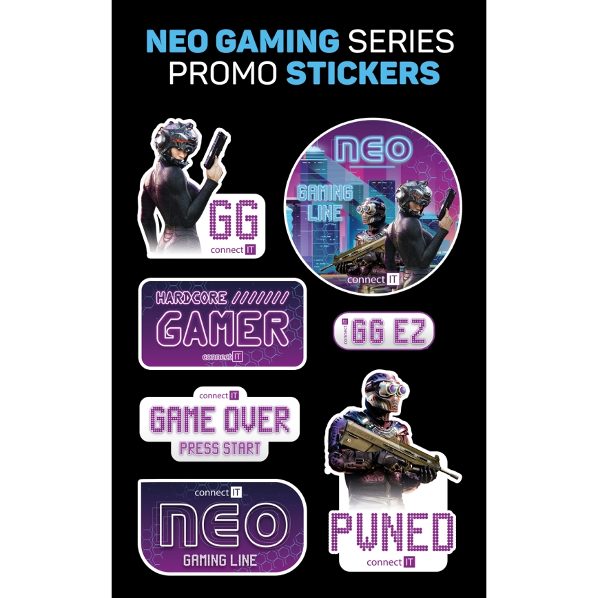 CONNECT IT CHP-3595-WH - Светодиодные проводные игровые RGB-наушники с микрофоном белый/черный