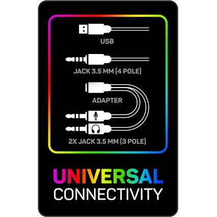 CONNECT IT CHP-5500-BL - LED Дротові ігрові навушники зі світлодіодним підсвічуванням та мікрофоном чорний/синій