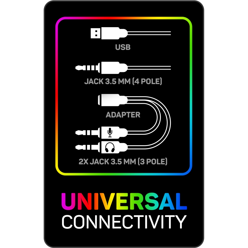 CONNECT IT CHP-5500-BL - LED Дротові ігрові навушники зі світлодіодним підсвічуванням та мікрофоном чорний/синій