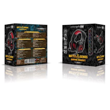 CONNECT IT CHP-5500-RD - LED Дротові ігрові навушники зі світлодіодним підсвічуванням та мікрофоном чорний/червоний