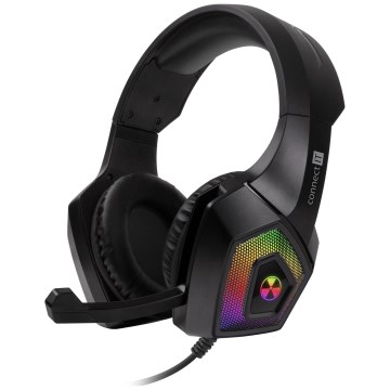 CONNECT IT CHP-5600-BK - Светодиодные проводные игровые RGB-наушники с микрофоном черный