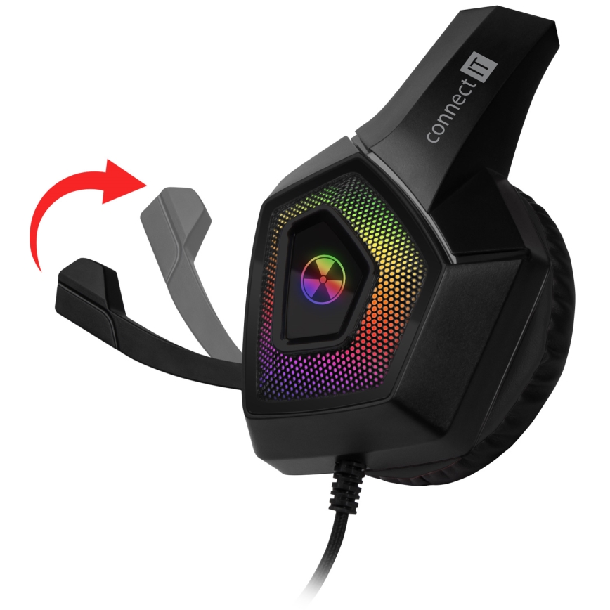 CONNECT IT CHP-5600-BK - Светодиодные проводные игровые RGB-наушники с микрофоном черный