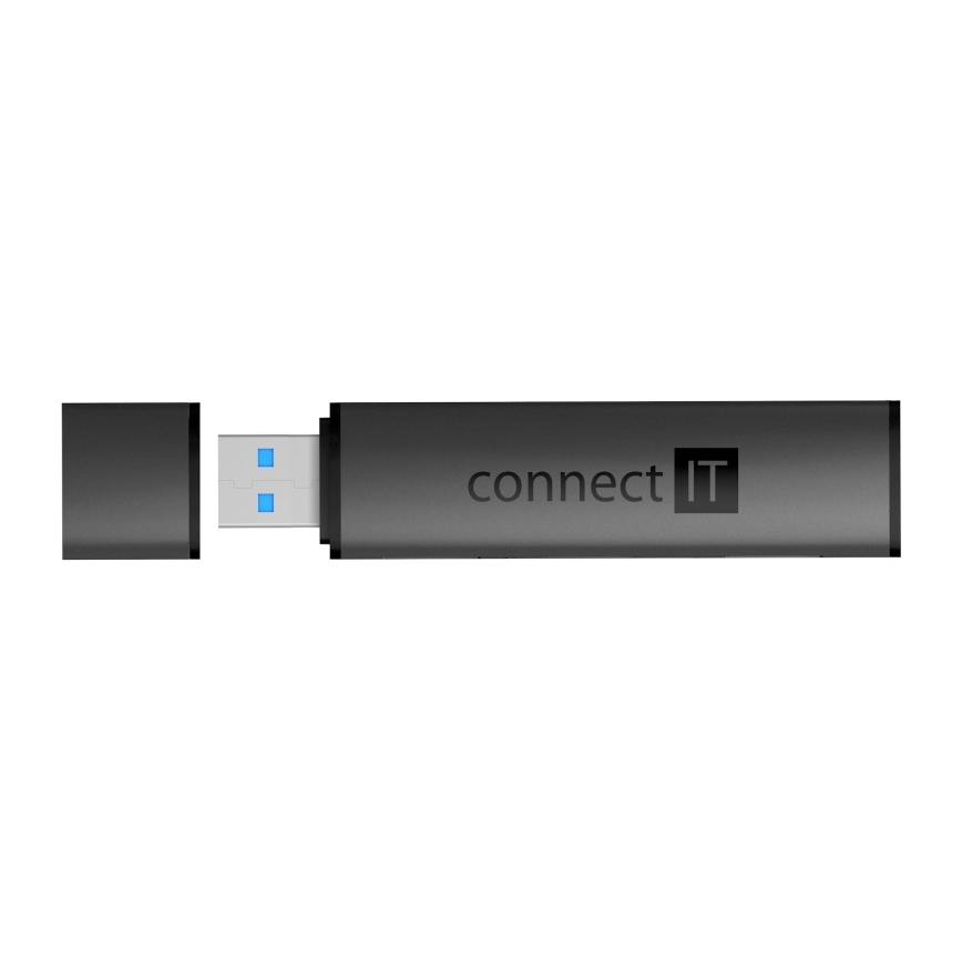 CONNECT IT CHU-4060-AN - USB-A ХАБ з пристроєм для зчитування карт пам'яті 4в1