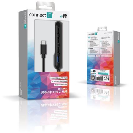 CONNECT IT CHU-5000-BK - USB-C ХАБ 4в1