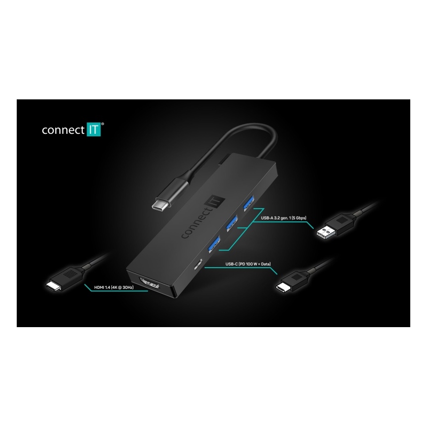 CONNECT IT CHU-8010-AN - USB-C ХАБ 5в1