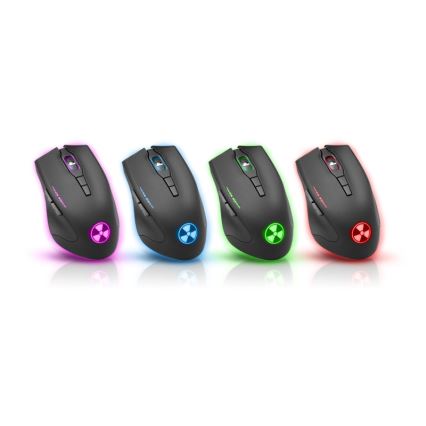 CONNECT IT CI-1128 - LED Дротова ігрова миша 1000/1200/1600/3200 DPI чорний