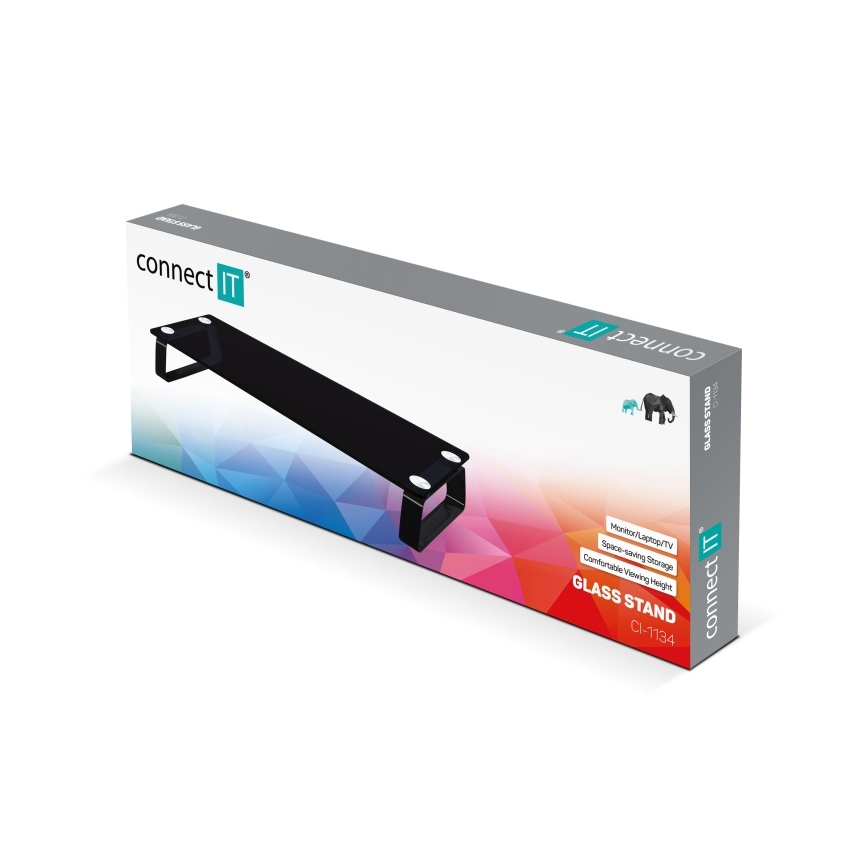 CONNECT IT CI-1134 - Багатофункціональна скляна підставка чорний