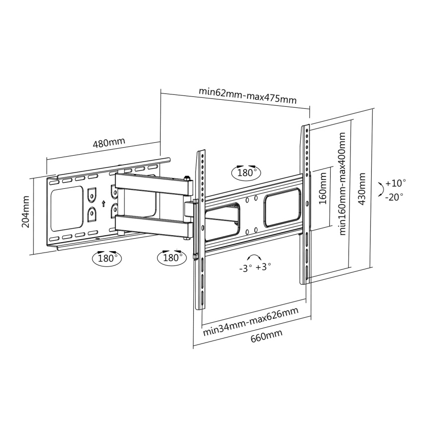 CONNECT IT CI-786 - Настінне кріплення для телевізорів 37-70” чорне