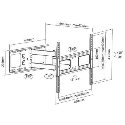 CONNECT IT CI-786 - Кронштейн для ТВ 37-70” черный