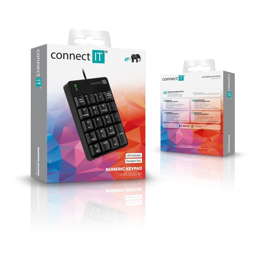 CONNECT IT CKB-0060-BK - Проводная цифровая клавиатура черный