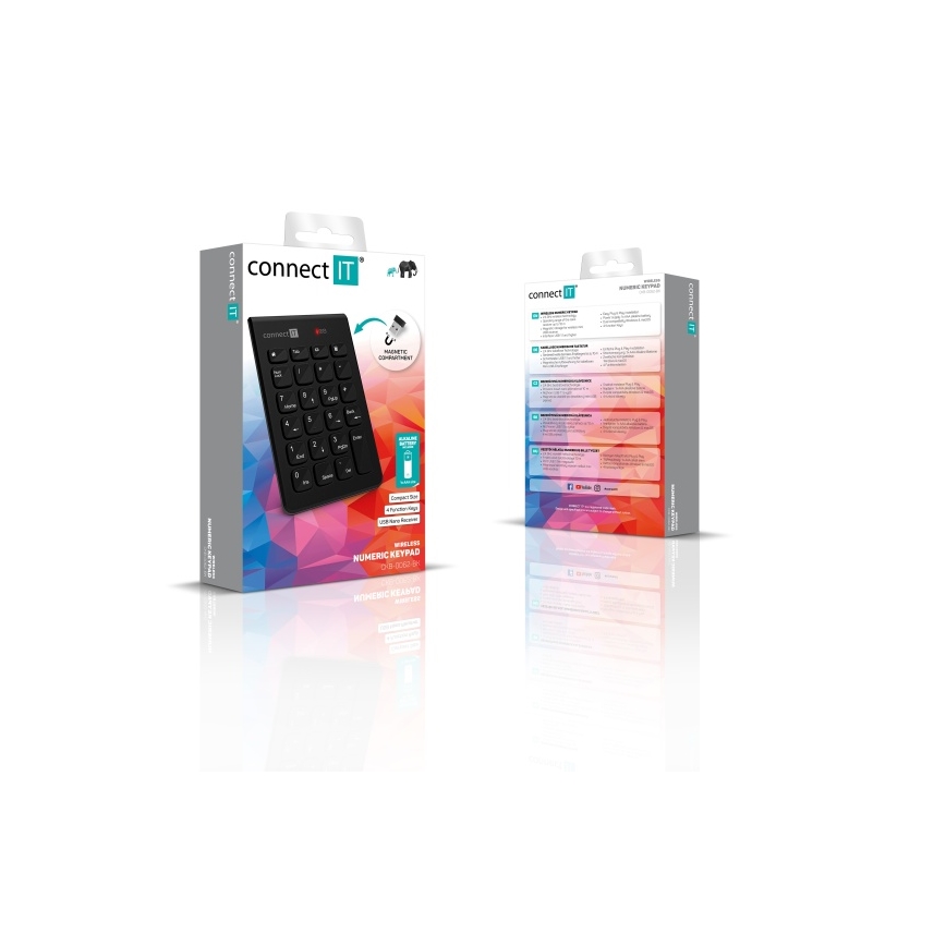 CONNECT IT CKB-0062-BK - Беспроводная цифровая клавиатура 1xAAA черный