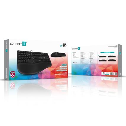 CONNECT IT CKB-2800-CS - Ергономічна бездротова клавіатура з чеською/словацькою локалізацією чорний