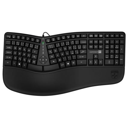 CONNECT IT CKB-2800-CS - Ергономічна бездротова клавіатура з чеською/словацькою локалізацією чорний