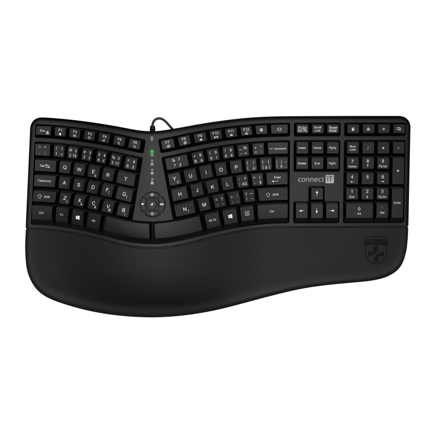 CONNECT IT CKB-2800-CS - Ергономічна бездротова клавіатура з чеською/словацькою локалізацією чорний