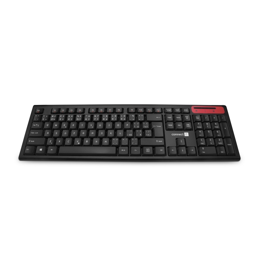 CONNECT IT CKB-3000-CS - Беспроводная мультимедийная клавиатура с локализацией CZ/SK 2xAAA черный