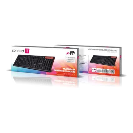 CONNECT IT CKB-3000-CS - Беспроводная мультимедийная клавиатура с локализацией CZ/SK 2xAAA черный