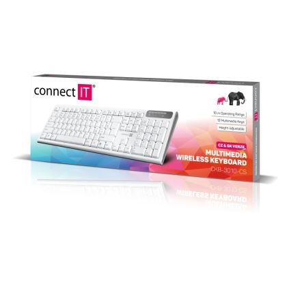 CONNECT IT CKB-3010-CS - Беспроводная мультимедийная клавиатура с локализацией CZ/SK 2xAAA белый