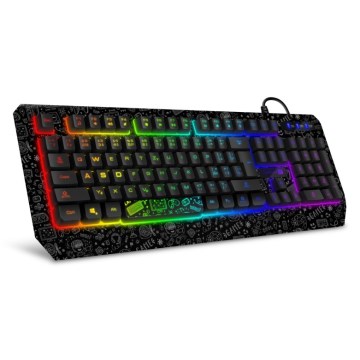 CONNECT IT CKB-3530-DD - LED RGB Дротова ігрова клавіатура з чеською/словацькою локалізацією чорний