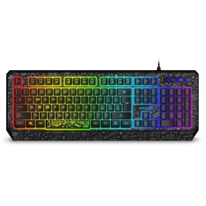 CONNECT IT CKB-3530-DD - LED RGB Дротова ігрова клавіатура з чеською/словацькою локалізацією чорний