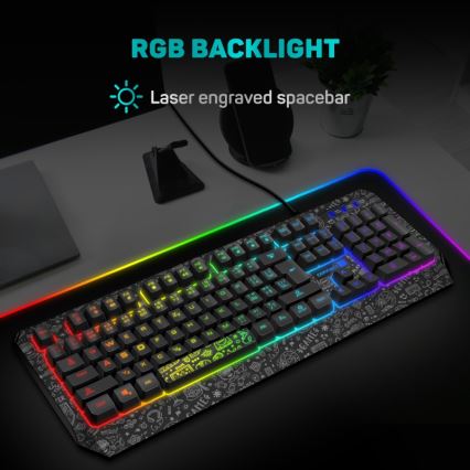 CONNECT IT CKB-3530-DD - Светодиодная проводная игровая RGB клавиатура с локализацией CZ/SK черный