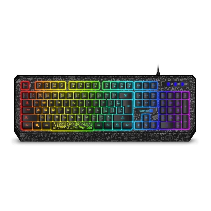 CONNECT IT CKB-3530-DD - Светодиодная проводная игровая RGB клавиатура с локализацией CZ/SK черный