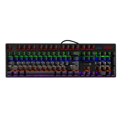 CONNECT IT CKB-3591-CS - LED RGB Дротова ігрова клавіатура з чеською/словацькою локалізацією чорний + червоний рамка