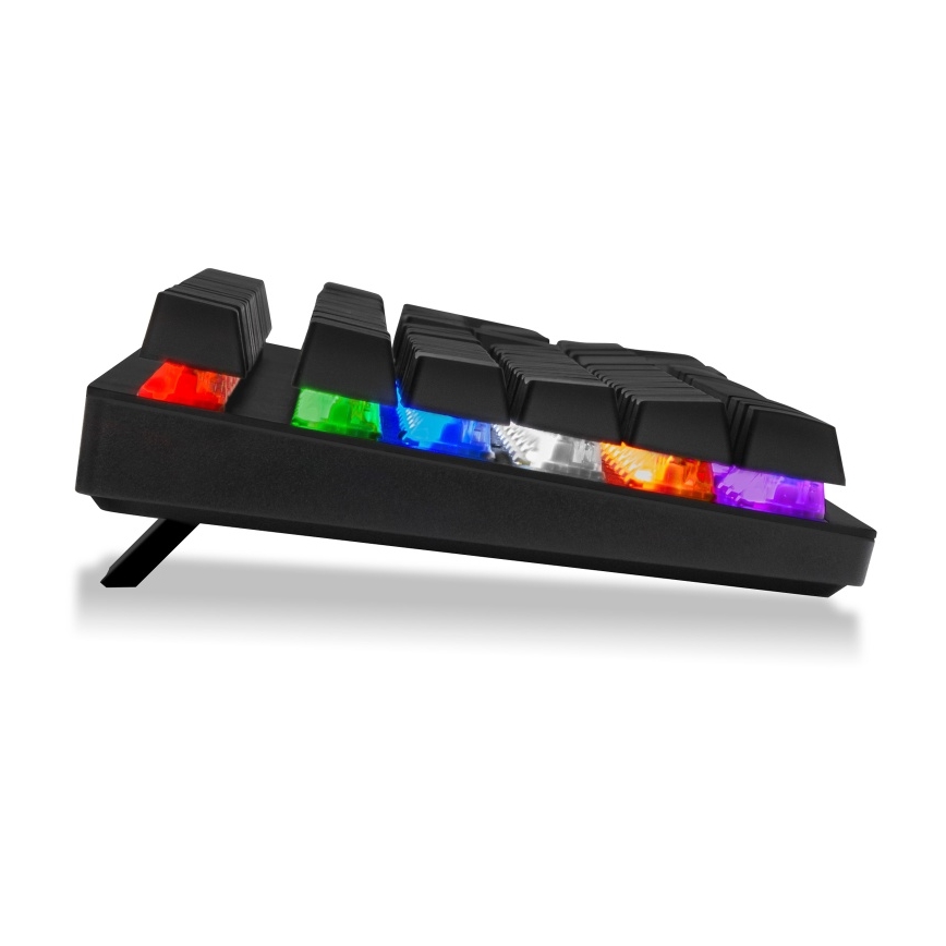 CONNECT IT CKB-3591-CS - LED RGB Дротова ігрова клавіатура з чеською/словацькою локалізацією чорний + червоний рамка
