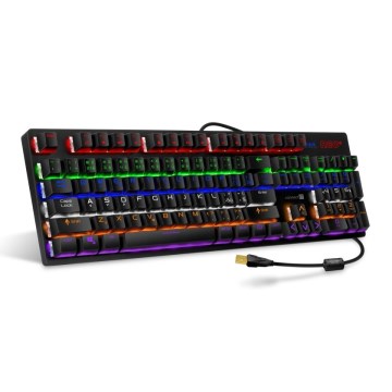 CONNECT IT CKB-3591-CS - LED RGB Дротова ігрова клавіатура з чеською/словацькою локалізацією чорний + червоний рамка