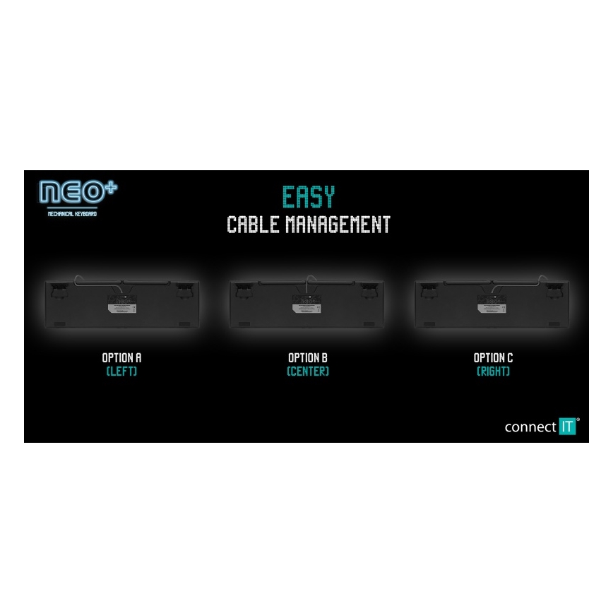 CONNECT IT CKB-3591-CS - Светодиодная проводная игровая RGB клавиатура с локализацией CZ/SK черный + красная рамка