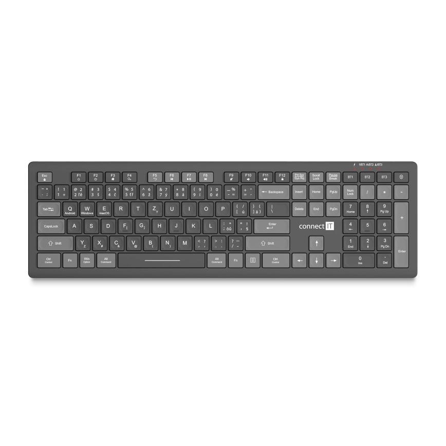 CONNECT IT CKB-5060-CS - Низькопрофільна безшумна клавіатура з чеською/словацькою локалізацією 350 mAh