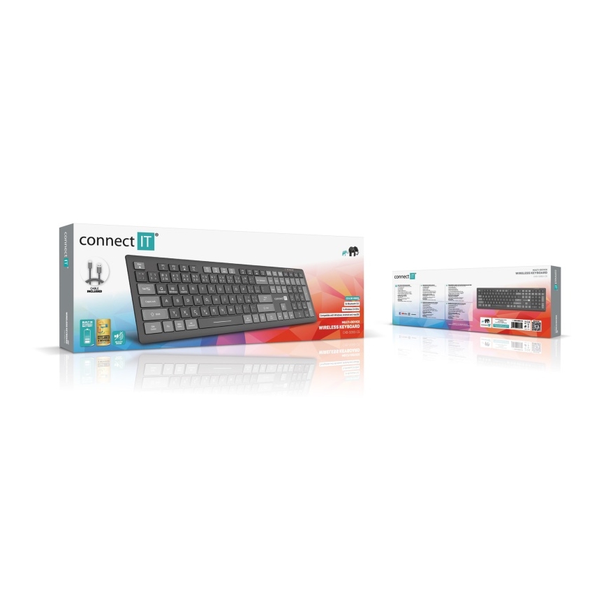 CONNECT IT CKB-5060-CS - Низькопрофільна безшумна клавіатура з чеською/словацькою локалізацією 350 mAh