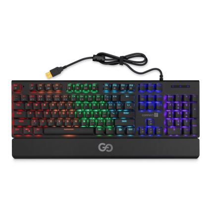 CONNECT IT CKB-7050-CS - LED RGB Дротова ігрова клавіатура з чеською/словацькою локалізацією чорний