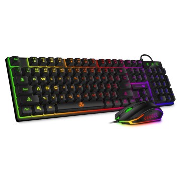 CONNECT IT CKM-3200-CS - Светодиодная проводная игровая RGB клавиатура и игровая мышь 1200/1800/2400/3600 DPI с локализацией CZ/SK черный
