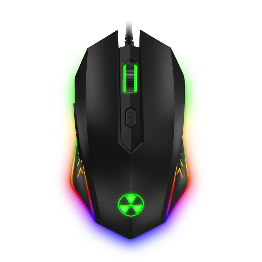 CONNECT IT CKM-3200-CS - Светодиодная проводная игровая RGB клавиатура и игровая мышь 1200/1800/2400/3600 DPI с локализацией CZ/SK черный