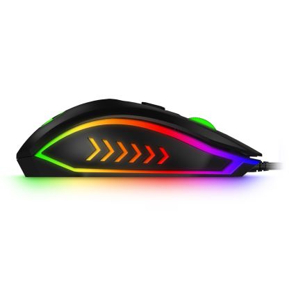 CONNECT IT CKM-3200-CS - Светодиодная проводная игровая RGB клавиатура и игровая мышь 1200/1800/2400/3600 DPI с локализацией CZ/SK черный
