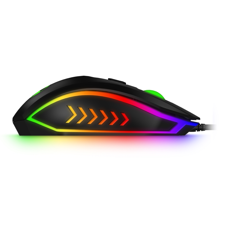 CONNECT IT CKM-3200-CS - Светодиодная проводная игровая RGB клавиатура и игровая мышь 1200/1800/2400/3600 DPI с локализацией CZ/SK черный