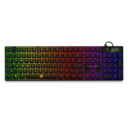 CONNECT IT CKM-3200-CS - Светодиодная проводная игровая RGB клавиатура и игровая мышь 1200/1800/2400/3600 DPI с локализацией CZ/SK черный