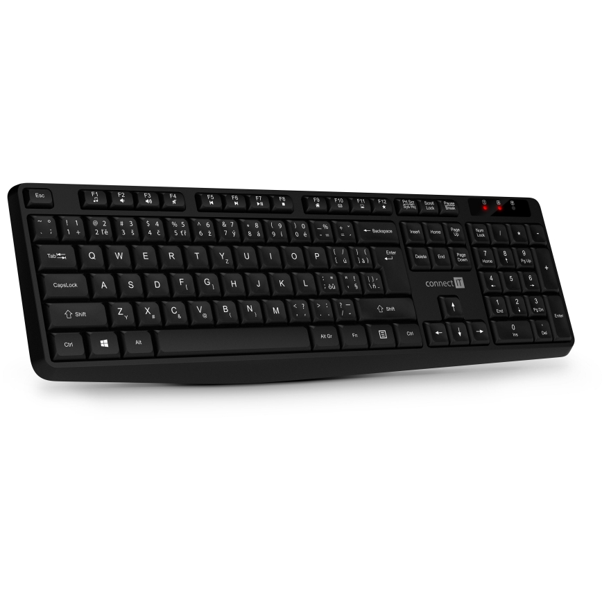 CONNECT IT CKM-4500-CS - Бездротова клавіатура та миша 1000 DPI з чеською/словацькою локалізацією чорний 1xAAA + 1xAA