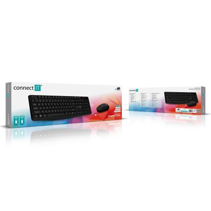 CONNECT IT CKM-4500-CS - Бездротова клавіатура та миша 1000 DPI з чеською/словацькою локалізацією чорний 1xAAA + 1xAA