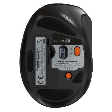 CONNECT IT CKM-6010-CS - Эргономичная беспроводная клавиатура и мышь 800/1200/1600/2400 DPI с локализацией CZ/SK 1xAA + 2xAAA черный
