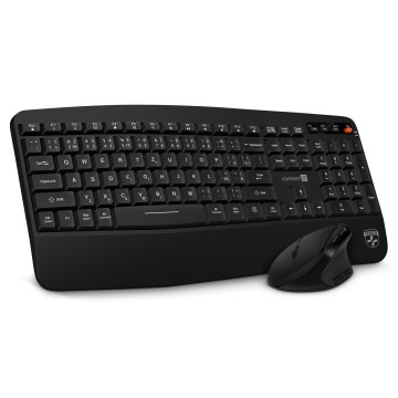 CONNECT IT CKM-6010-CS - Ергономічна бездротова клавіатура і миша 800/1200/1600/2400 DPI з чеською/словацькою локалізацією 1xAA + 2xAAA чорний