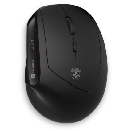 CONNECT IT CKM-6010-CS - Ергономічна бездротова клавіатура і миша 800/1200/1600/2400 DPI з чеською/словацькою локалізацією 1xAA + 2xAAA чорний