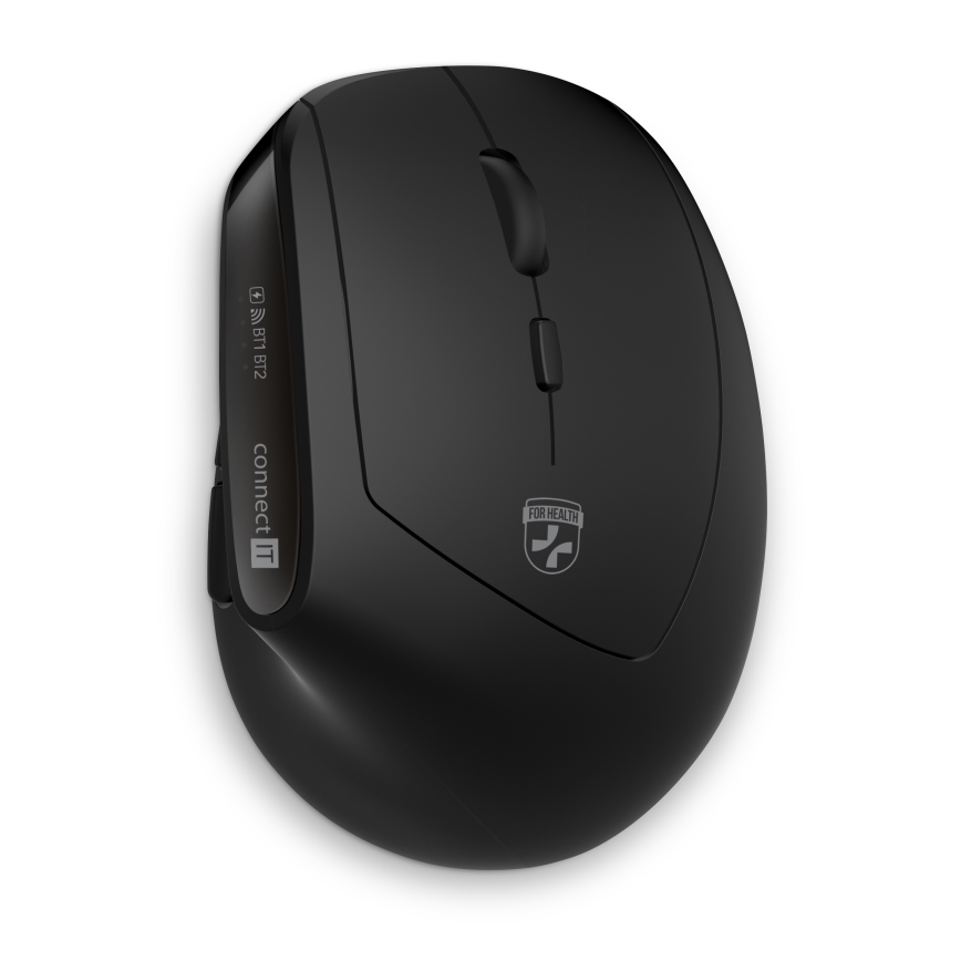 CONNECT IT CKM-6010-CS - Ергономічна бездротова клавіатура і миша 800/1200/1600/2400 DPI з чеською/словацькою локалізацією 1xAA + 2xAAA чорний