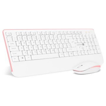 CONNECT IT CKM-7801-CS - Беспроводная клавиатура и мышь 1200 DPI с локализацией CZ/SK 1xAAA + 1xAA белый/розовый